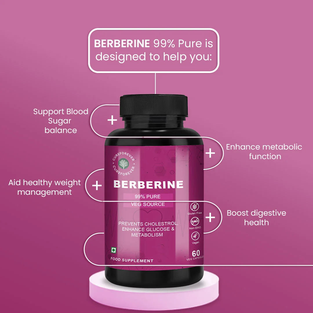 99% Pure Berberine Supplements | For Blood Sugar Balance & Metabolic Health