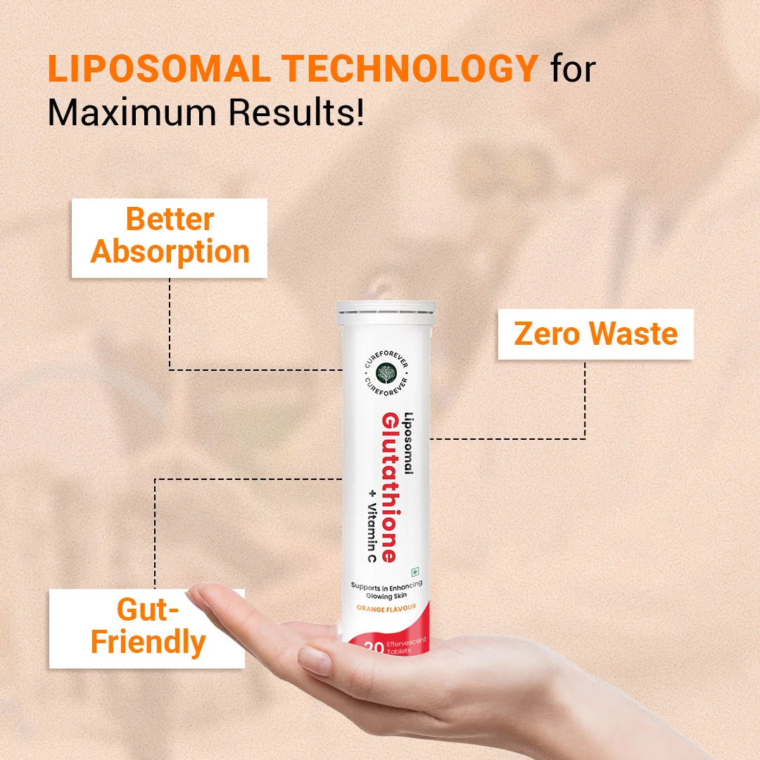 Liposomal Glutathione + Vitamin C | Effervescent Tablets for Skin Glow and Brightening