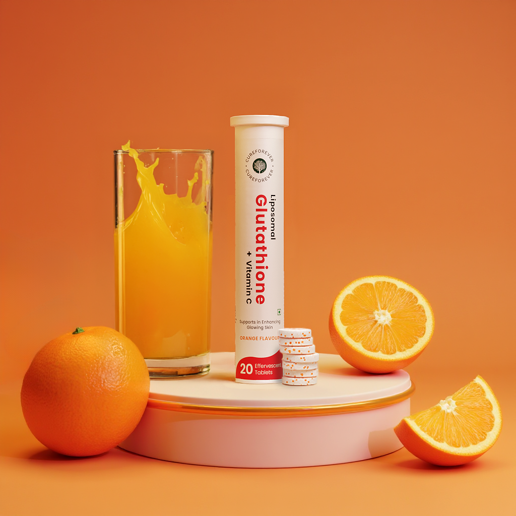 Liposomal Glutathione + Vitamin C | Effervescent Tablets for Skin Glow and Brightening