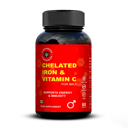 Chelated Iron & Vitamin C Tablets | For Men